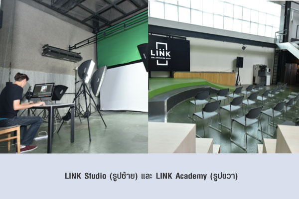 LINK Studio (รูปซ้าย) และ LINK Academy (รูปขวา)